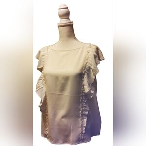 Frye Cream Ruffle Blouse